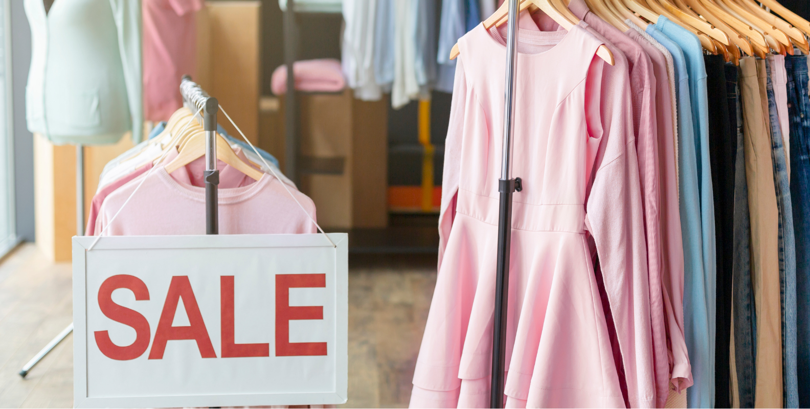 Modegeschäft mit Sale-Schild