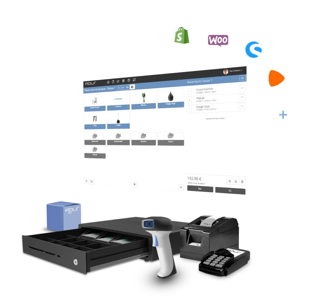 flour Kassensystem mit Hardware, Bild des Herstellers