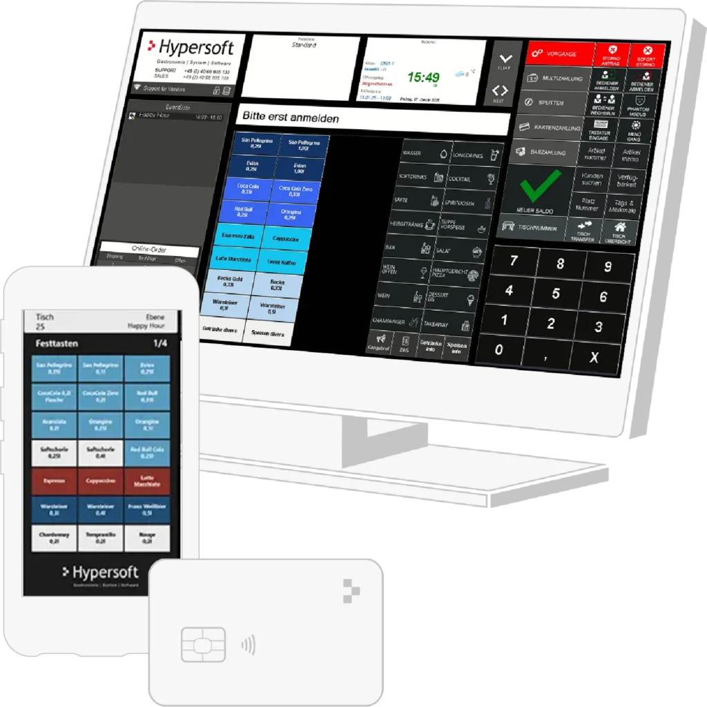 Hypersoft Kassensystem mit Hardware, Bild des Herstellers
