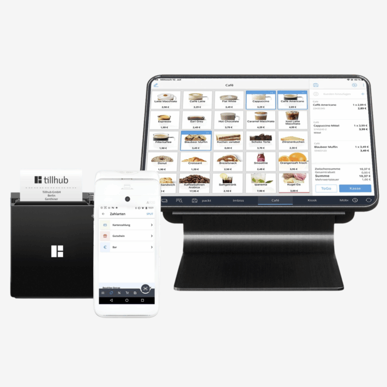 Tillhub Kassensystem mit Hardware, Bild des Herstellers